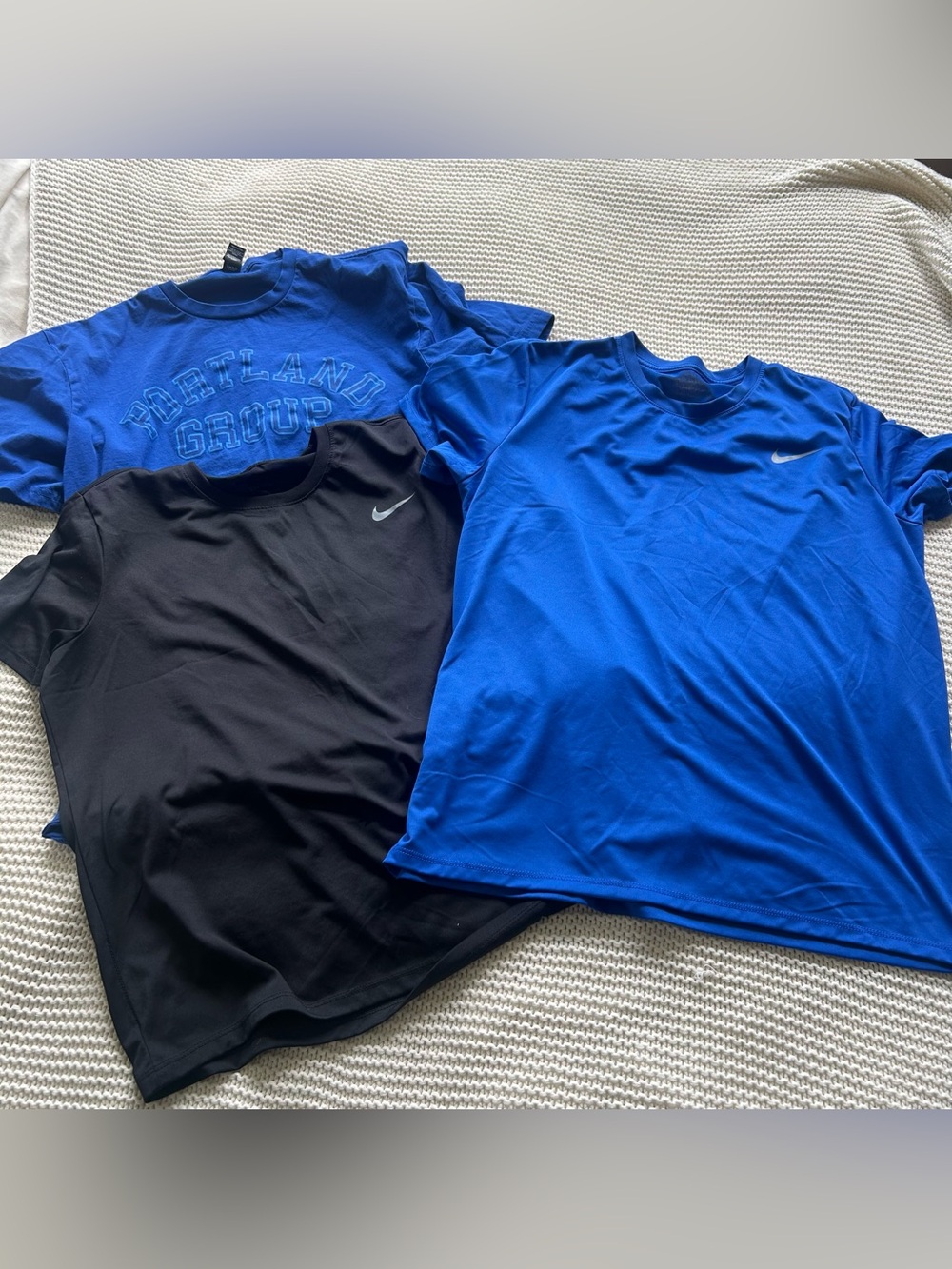 Nike Men's Large Black/ Blue Dri Fit Athletic Shirts Bundle